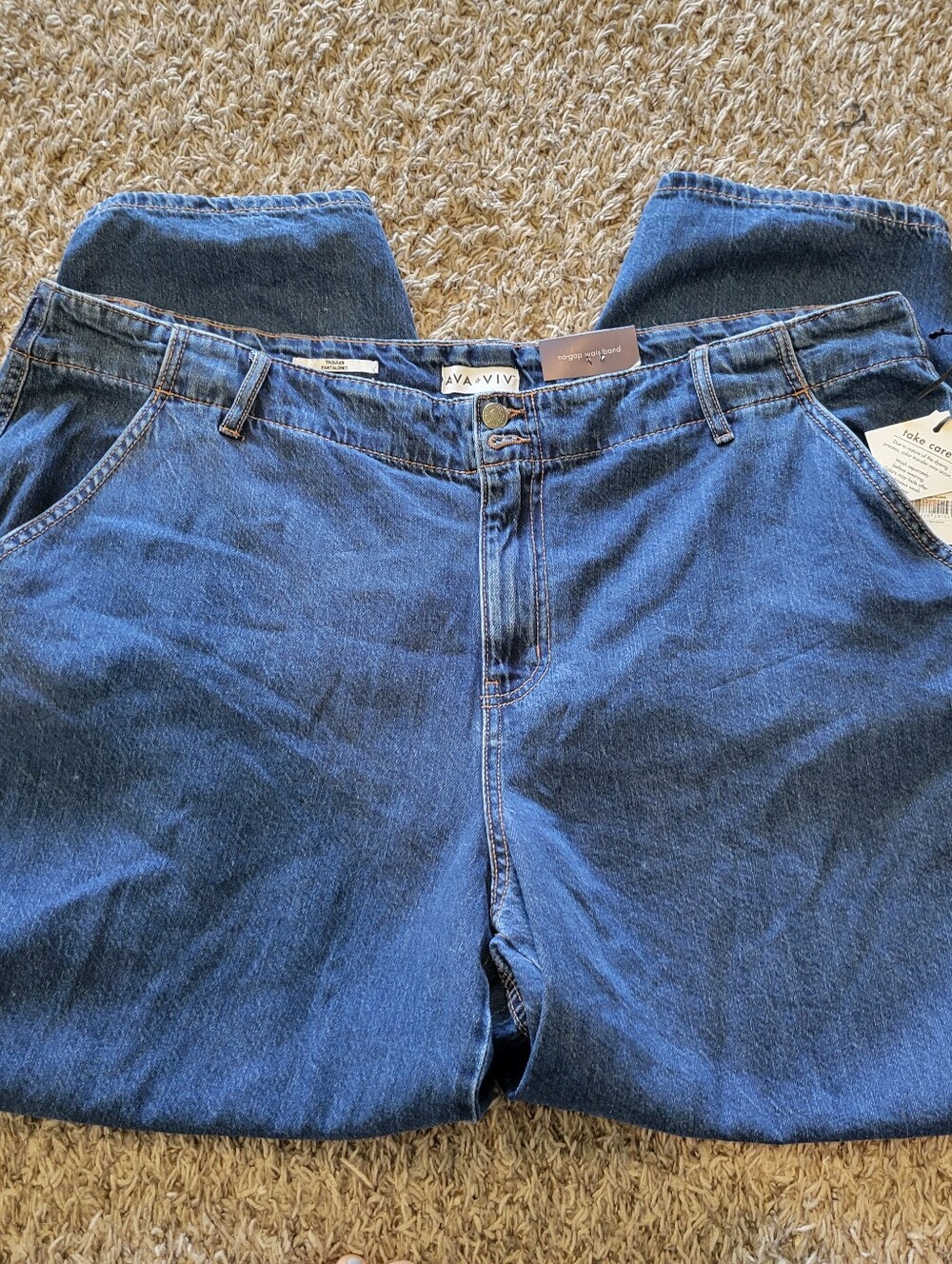 NWT Ava & Viv Plus Size 20 Regular Jeans High Rise Curvy Trouser - Picture 11 of 15